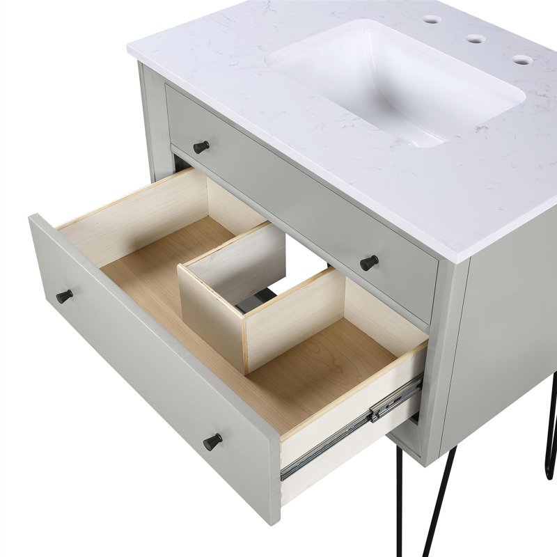 Dorel Living Tribecca 30'' Wall Mounted Single Bathroom Vanity with